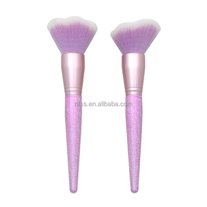 Kit de pinceaux à manche en diamants pour fard à paupières, rose, rouge et orange, ensemble de pinceaux de maquillage avec logo imprimé - Product Image 2