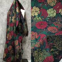 Tissu brocart 3D en relief métallique floral estampé à chaud, style rétro coupe-vent, pour vêtements et décoration intérieure JSRA-1753