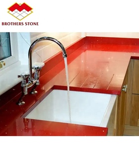 Yunfu đỏ thạch anh bàn đá cẩm thạch kết cấu nhân tạo thạch anh đá slab cho đảo và tường Bảng điều chỉnh thiết kế - Product Image 3