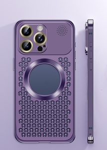 डिजाइनर मेटल हीट रेडियेटिंग चुंबकीय अरोमाथेरेपी आईफ़ोन के लिए 14 15 बड़े विंडो लेंस फिल्म और स्प्रिंग लॉक के साथ - Product Image 4