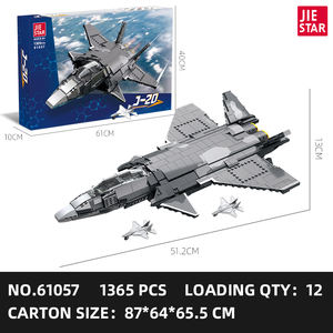 JIESTAR 1365 buah koleksi J-15/ J20 tentara pesawat Model mainan dewasa Set besar Diy militer pesawat tempur pesawat blok bangunan - Product Image 6