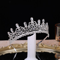 Diadèmes et Couronnes en Strass Classiques, Couronnes de Mariage Princesse en Strass, Diadèmes de Mariée pour Accessoires de Cheveux de Fête