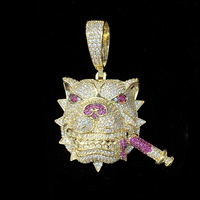 Hip Hop Bijoux En Laiton 5A CZ Glacé Intimidation Chien Pendentif Mode Cubique Zircone Diamant Pendentif pour Hommes Femmes