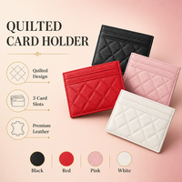 Starrise Tempat Kartu Pola Permen Wanita Pria Berlapis 3 Slot Kartu RFID Blocking Tempat Kartu Kredit Hadiah Bisnis