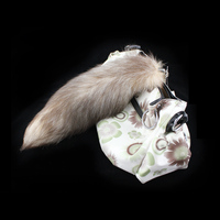 Produits de mode de la chine, accessoires de sac, logo personnalisé, queue de fourrure de renard rouge bon marché avec porte-clés