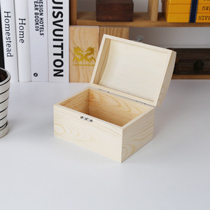 Caja de Madera Rectangular de Pino Hecha a Mano para Joyería, Relojes, Gafas, Almacenamiento, Embalaje de Regalo, Tamaño Personalizable - Product Image 1