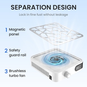 Portable Desktop Brushless Turbo Fan Cordless Mini Nail Vacuum <b>Cleaner</b> Home Salon Nail Dust <b>Extractor</b> Manicure Equipment - Product Image 6
