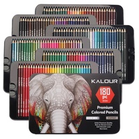 Kalour180 Fournitures scolaires d'art, ensemble de 180 crayons de couleur métalliques, qualité supérieure, modèle YW-PN180, fabriqué en Chine