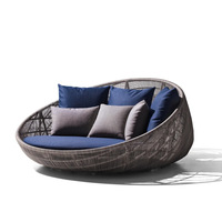 Chaise longue double en métal pour extérieur, résistante aux intempéries, pour cour, balcon, terrasse, parc et hôtel