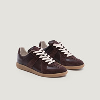 Baskets de sport décontractées VOGU pour hommes en cuir véritable à lacets, style rétro, color-block, respirantes et tendance
