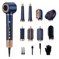 Sèche-cheveux ionique professionnel 1400 W avec brosse, puissant, 110 000 tr/min, haute vitesse, sans balais, styler à air chaud pour salon et hôtels