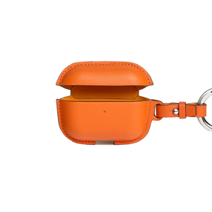 Etui en cuir véritable avec porte-clés/sangle pour <span class=keywords><strong>airpods</strong></span> Pro Housse <span class=keywords><strong>de</strong></span> protection Marron Noir Rose Vert Orange Funda - Product Image 3