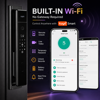 Serrure de porte intelligente universelle avec empreinte digitale, clavier et caméra, épaisseur réglable, compatible avec les portes en bois et en aluminium pour hôtels et appartements