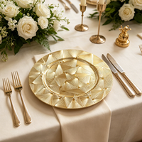 Assiette de présentation ronde en plastique PP de 33 cm, style américain de luxe, motif géométrique personnalisé pigmenté, vente directe usine pour fêtes