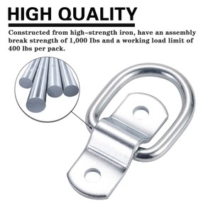 Haute qualité 1/4 robuste fer Triler crochet d'arrimage D anneaux <span class=keywords><strong>remorque</strong></span> ancres crochets pour charges sur les voitures - Product Image 2
