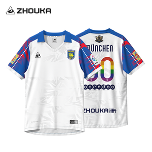 レトロサッカージャージーTシャツ通気性ポリエステルストリートウェアビンテージサッカーシャツ襟付きカスタム刺繍昇華レトロ - Product Image 2