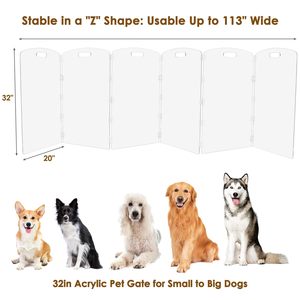 Puerta Plegable de Cuatro Paneles de Acrílico Moderno de Alta Transmitancia para Mascotas, para Interiores, Escaleras y Pasillos, con Botón de Cierre - Product Image 2