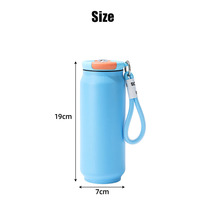 Bouteille d'eau isotherme en acier inoxydable à double paroi avec logo et couleur personnalisés, en forme de canette de cola, avec couvercle et poignée portable