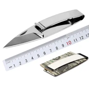 Mini cep katlanır bıçak ile para klip 440C Blade çelik kolu kamp avcılık açık Edc araçları İsviçre cüzdan bıçak