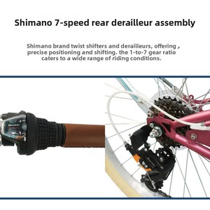 Vélo de ville 26 pouces pour femme, idéal pour <span class=keywords><strong>la</strong></span> plage, les courses, les loisirs, les étudiants, 7 vitesses, <span class=keywords><strong>fourche</strong></span> à suspension, cadre en acier haute teneur en carbone, pneus robustes - Product Image 2