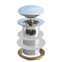 WaiiHO 015 Siphon de lavabo moderne 3 pouces avec trop-plein en laiton chromé, joint en caoutchouc, finition polie pour salles de bain et hôtels