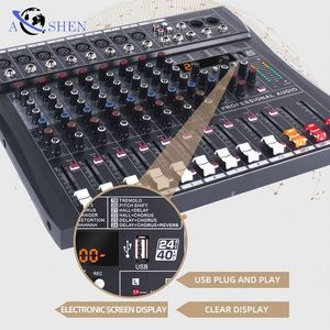 Mixer de Áudio Digital Profissional de 8 Canais DSP Controlador de Efeitos para Palco KTV <span class=keywords><strong>DJ</strong></span> - Product Image 5
