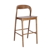 Tabouret de bar et de comptoir moderne en bois massif, style îlot de cuisine, pour restaurant, couleur bois foncé