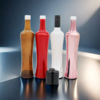 Bouteilles en verre vides à profil mince, bouteilles en verre personnalisées imprimées pour l'emballage de spiritueux haut de gamme (tequila, brandy) destinées au marché de détail