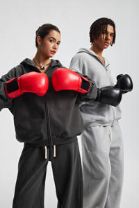 Sudadera con Capucha de Alta Calidad, 430 g/m², Personalizada, Extra Grande, Forrada de Felpa, con Cierre YKK, Bordado en Relieve, Estilo Urbano - Product Image 3