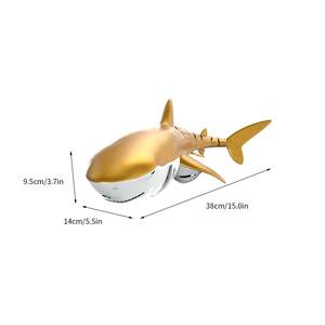 Juguete de Tiburón RC Acuático de 2.4 GHz, Tiburón Dorado con Control Remoto y Rociador de Agua, Juguete de Barco RC Tiburón Recargable - Product Image 3