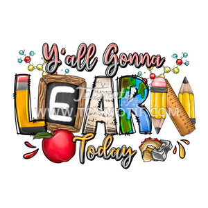 教師の生活あなたはすべて今日学ぶつもりです転送印刷パターンステッカーデカールアップリケTシャツ用パーカーバッグ枕 - Product Image 2