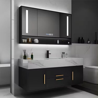 Conjunto de Mueble de Baño Flotante Moderno de 36 Pulgadas, Color Negro y Blanco, con Lavabo, para Montar en la Pared