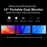 Eimio Moniteur portable 14'' pour ordinateur portable, triple écran, extension d'écran pour ordinateur portable, vente en gros