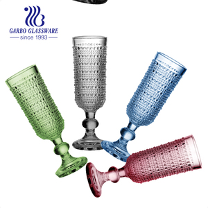 Vintage dập nổi thả rắn màu rượu sâm banh cup rượu vang thủy tinh stemware với Dot mẫu thiết kế thanh lịch cốc cốc Mimosa thủy tinh - Product Image 2