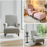 Chaise de canapé simple de luxe vintage français pour la maison et le bar américain chaise de lecture paresseux à dossier haut pour balcon salon loisirs