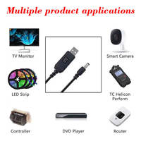 Cable de Datos USB de 5V a 12V, Convertidor de Voltaje CC con Conductor de Cobre Puro y Revestimiento de PVC