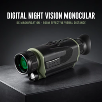 Monoculaire numérique de vision nocturne 5x infrarouge HD portable étanche avec détection à 500 m pour la chasse, l'observation nocturne et la faune