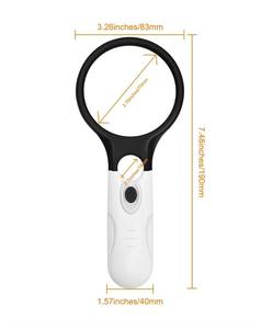 Loupe de lecture en plastique à double lentille avec 3 boules lumineuses LED, puissante, à maintien par clac, en promotion - Product Image 2