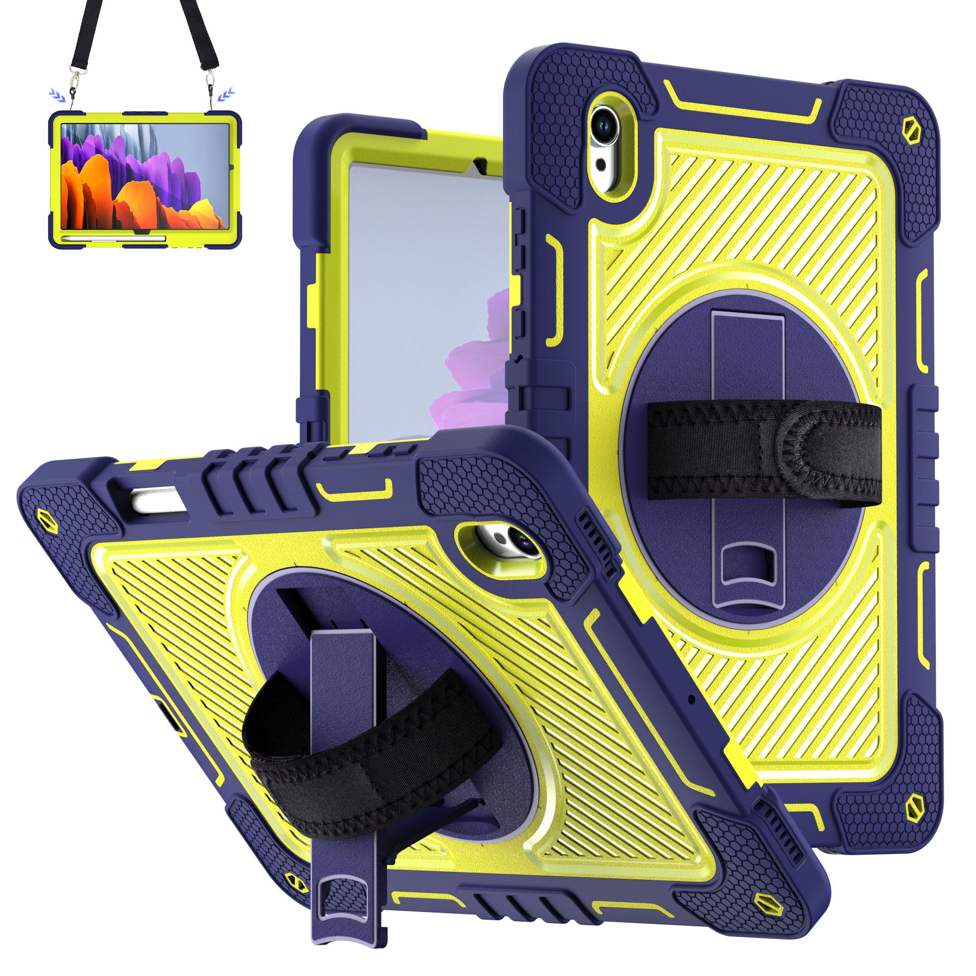 Bleu marine + vert jaune
