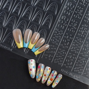 Autocollants transparents pour ongles, pochoirs à bulles, modèles français et croix évidés pour le gel, l'aérographe, le nail art et la décoration DIY - Product Image 2