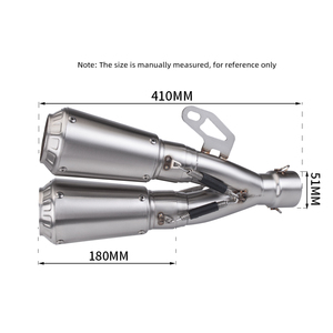 Tubo de escape universal para motocicleta de 51MM, silenciador doble, sistema de escape para motocicleta, <span class=keywords><strong>Cbr500r</strong></span>, R3, Z900 C25 - Product Image 5