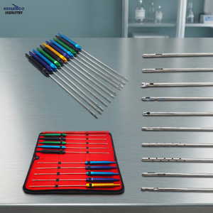 ชุดอุปกรณ์ลิโปแคนนูลาสแตนเลสสตีล HAREEMCO INDUSTRY HI-1218 แบบกำหนดเองได้ 11 ชิ้น ด้ามจับสีตามสั่ง ขนาด 25 ซม. x 4 มม. ความสูง 25 ซม. x 4 มม. - Product Image 2