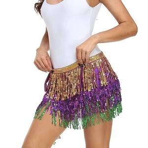 Nouvelle-Orléans <span class=keywords><strong>Carnaval</strong></span> Mardi Gras Paillettes wrap <span class=keywords><strong>Jupe</strong></span> Splash Party Parade Ball Tinsel <span class=keywords><strong>Jupe</strong></span> Violet Vert et Or <span class=keywords><strong>Tutu</strong></span> <span class=keywords><strong>Jupe</strong></span> - Product Image 2
