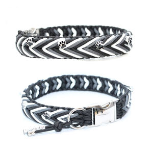 Schattige Kleine Honden Graveren Anker Kralen Mentale Gesp Op Maat Logo Naam Gevlochten Fancy Macrame Paracord Hondenhalsband - Product Image 2