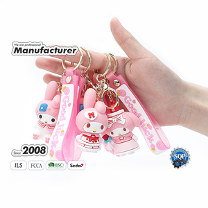 OEM Custom Soft PVC Keychains 2D 3D Cartoon Keyring Figurines Mini 3D Rubber Figures Toys for Kids and Collectors