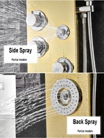 Panneau de douche mural en acier brossé Aquacubic Hydromassage Massage Douche