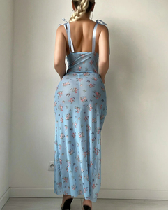 Women Sexy Long Night Dress Thong Two-piece Pajamas Set Erotic See Through Nighty Wear Ladies Print Nightgown Sleepwear - Product Image 6