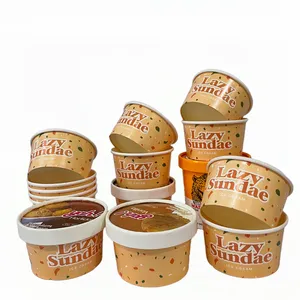 custom printed 3oz 5oz 8oz ice cream paper cups custom food container supplier