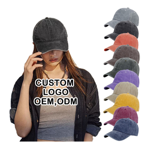 Gorra de Béisbol de 5 Paneles de Alta Calidad, Estilo Vintage Étnico Retro, Mezclilla Lavada, Visera Curva Profunda, Logotipo e Imagen Personalizables, Unisex - Product Image 1
