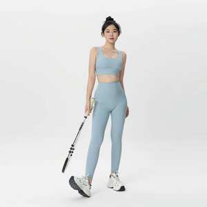 ชุดโยคะเอวสูง 2 ชิ้น พิมพ์โลโก้ได้ ชุดออกกำลังกาย ชุดฟิตเนส ยืดหยุ่นสูง สำหรับผู้หญิง - Product Image 5